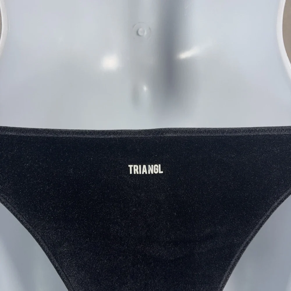 TRIANGL Bikini Set Womens Size Small Black Neoprene Two Piece Swimwear Resort
